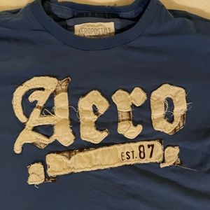 Y2k Aeropostale logo short sleeve men's tee w/ plaid detail